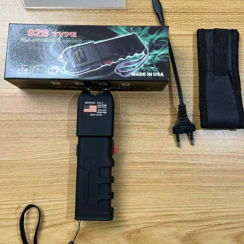 928 Max Voltage Portable Electric Shock Function Rechargeable With LED Flashlight