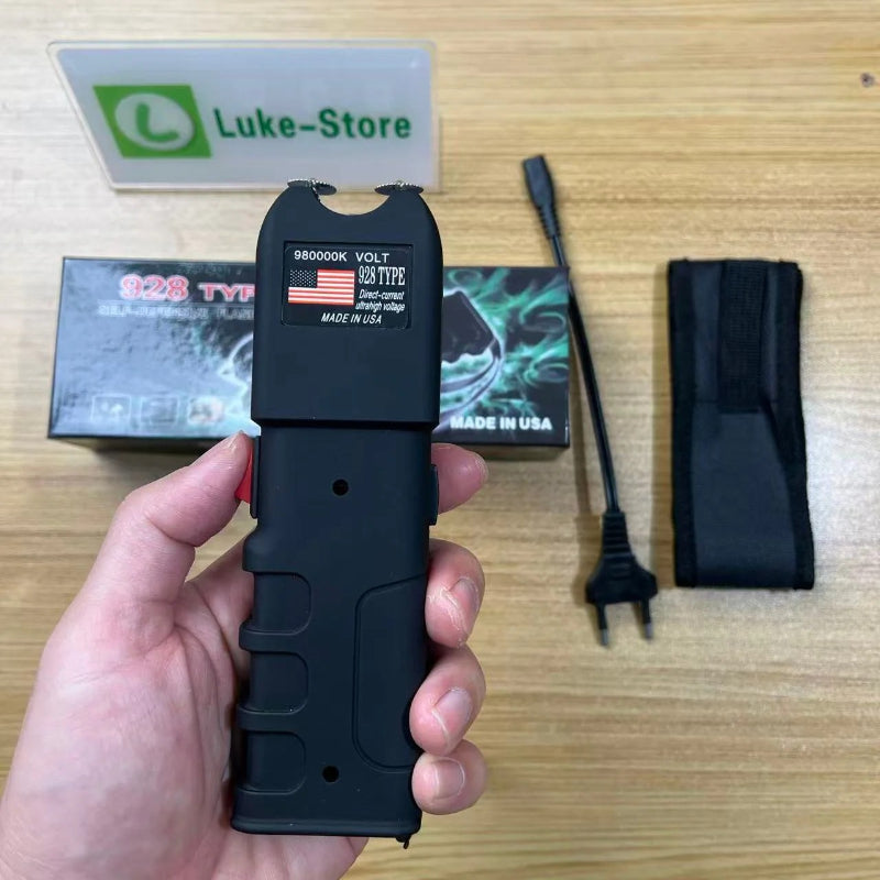 928 Max Voltage Portable Electric Shock Function Rechargeable With LED Flashlight