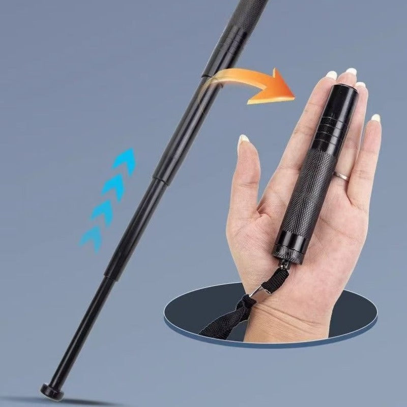 19.5 Inches Manual Telescopic Baton Portable Expandable Baton Anti-Slip Self Defense Stick for Personal Protection