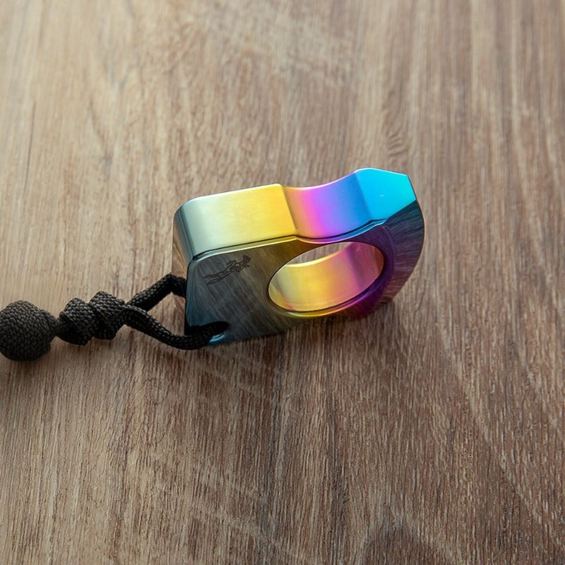 Colorized Titanium Alloy Single Finger Brass Knuckles