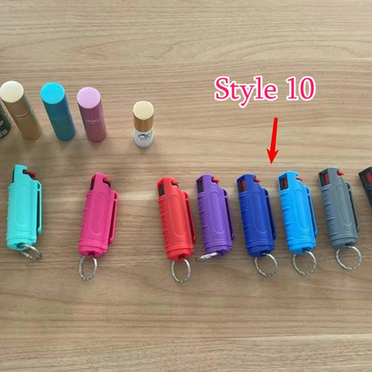10ML Portable Lipstick Keychain Spray Pepper Sprays