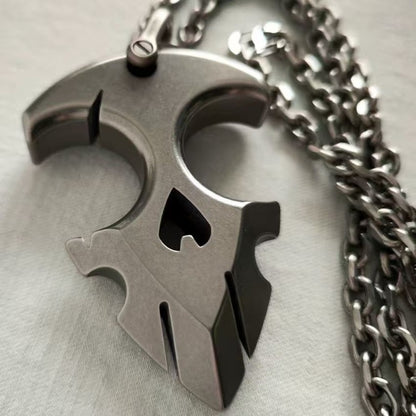 Titanium Material EDC Brass Knuckles with Thickened Titanium Chain