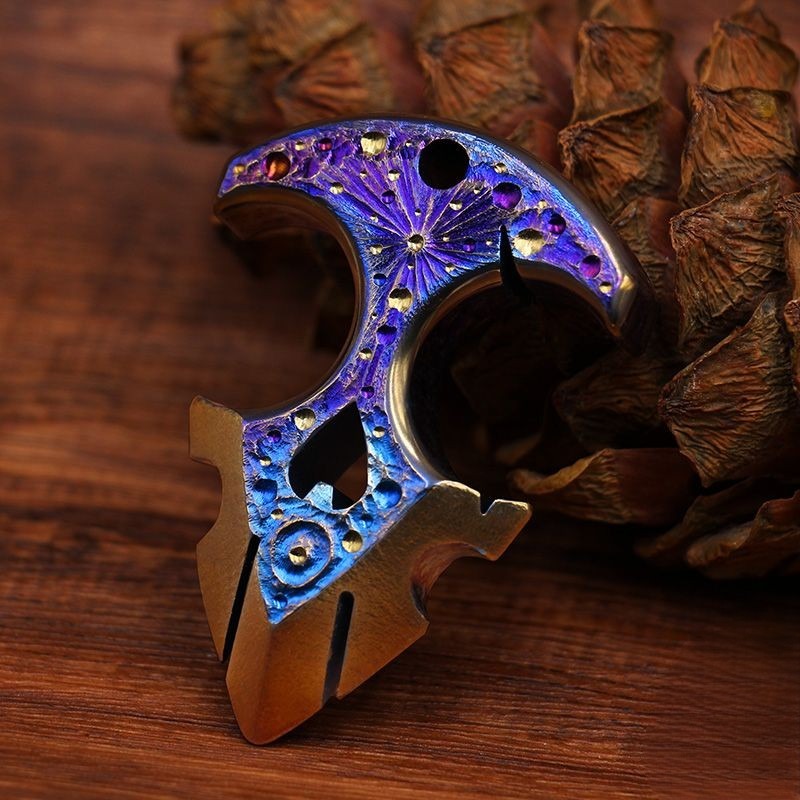 New Titanium Meteorite Crater Everyday Carry Single Knuckle Duster