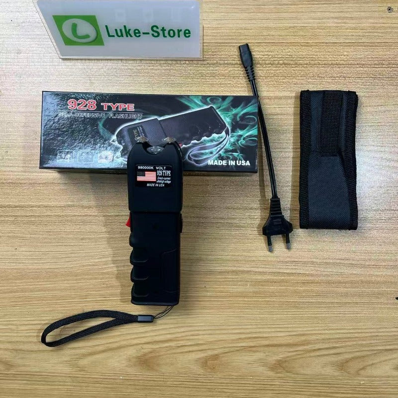 928 Max Voltage Portable Electric Shock Function Rechargeable With LED Flashlight