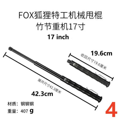 Manual Fox Agent Telescopic Baton Portable Mechanical Expandable Baton Anti-Slip Self Defense Stick for Personal Protection