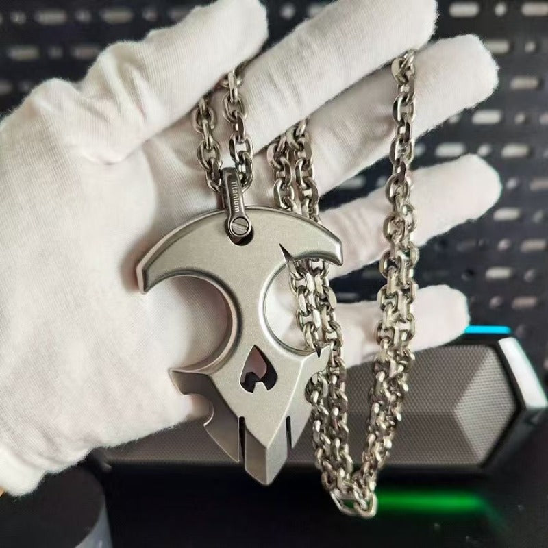 Titanium Material EDC Brass Knuckles with Thickened Titanium Chain