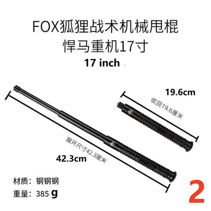 Manual Fox Agent Telescopic Baton Portable Mechanical Expandable Baton Anti-Slip Self Defense Stick for Personal Protection