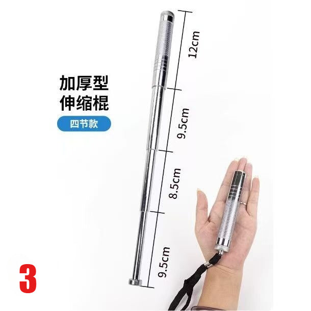 19.5 Inches Manual Telescopic Baton Portable Expandable Baton Anti-Slip Self Defense Stick for Personal Protection
