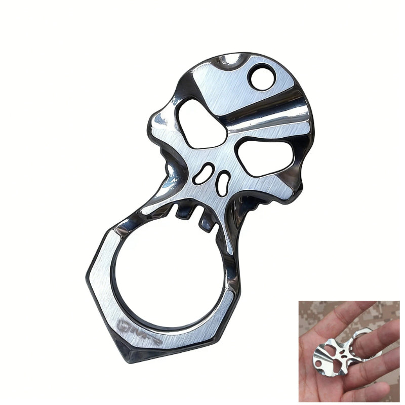 Skull 9R18MOV Stainless Steel Self Defense Keychain Tool