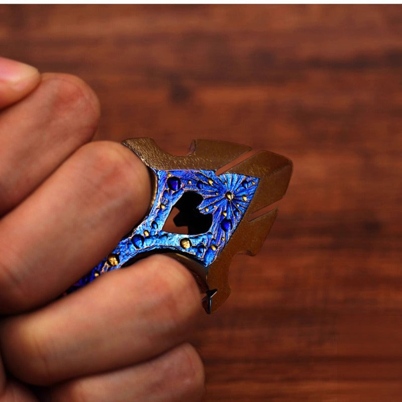New Titanium Meteorite Crater Everyday Carry Single Knuckle Duster