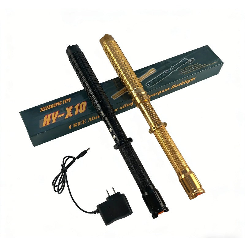 X10 Baton Portable Electric Shock Function Rechargeable With LED Flashlight