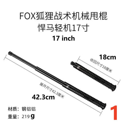 Manual Fox Agent Telescopic Baton Portable Mechanical Expandable Baton Anti-Slip Self Defense Stick for Personal Protection