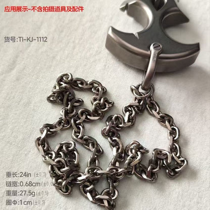Titanium Material EDC Brass Knuckles with Thickened Titanium Chain