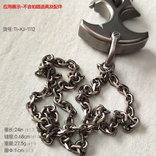 Titanium Material EDC Brass Knuckles with Thickened Titanium Chain