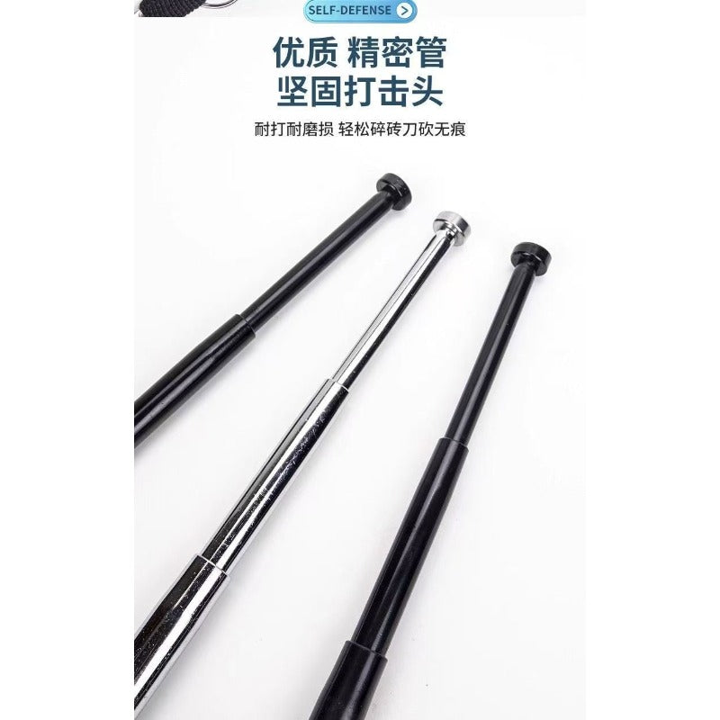 19.5 Inches Manual Telescopic Baton Portable Expandable Baton Anti-Slip Self Defense Stick for Personal Protection