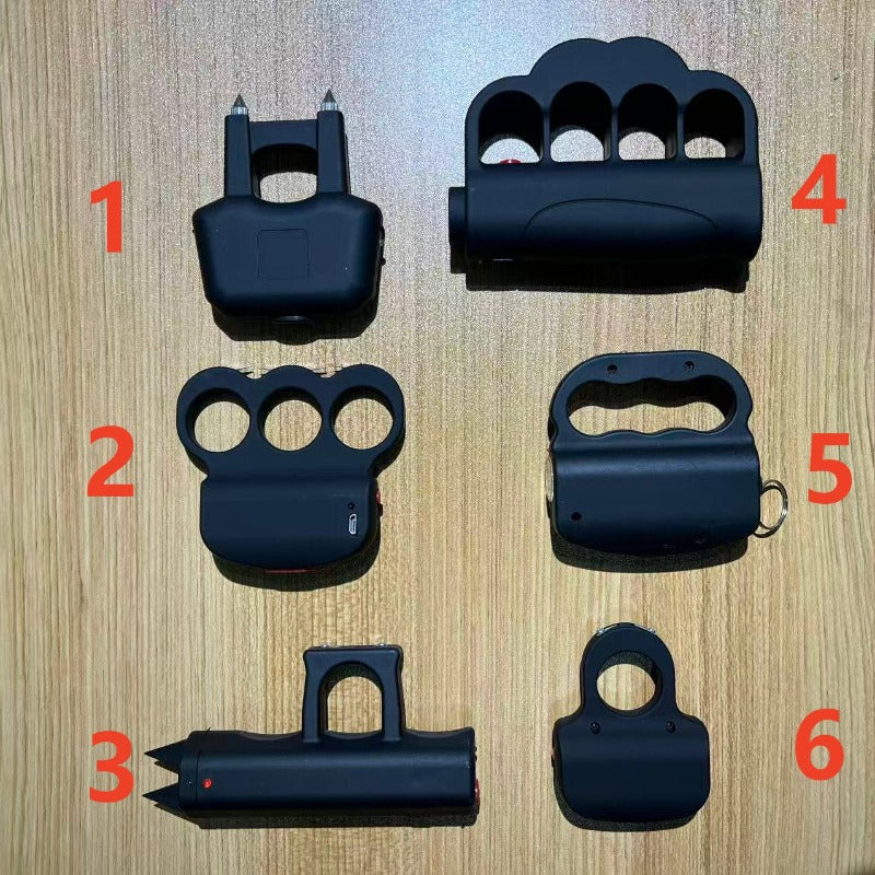Knuckles Stun gun Portable Electric Shock Function Rechargeable With LED Flashlight