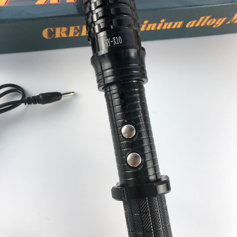 X10 Baton Portable Electric Shock Function Rechargeable With LED Flashlight