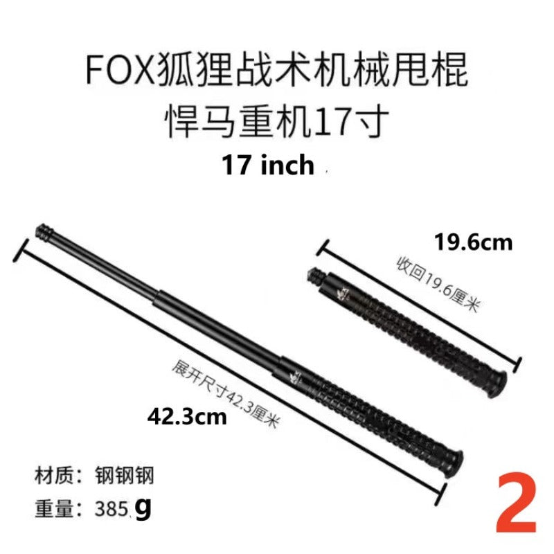 Manual Fox Agent Telescopic Baton Portable Mechanical Expandable Baton Anti-Slip Self Defense Stick for Personal Protection