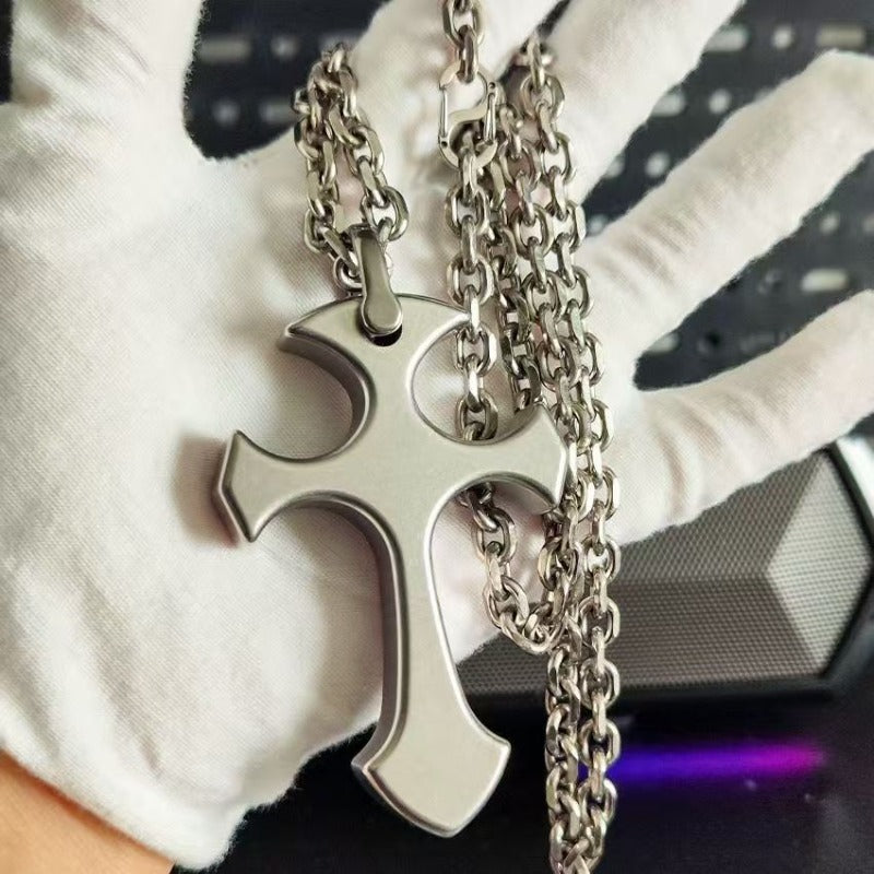 Titanium Material EDC Brass Knuckles with Thickened Titanium Chain