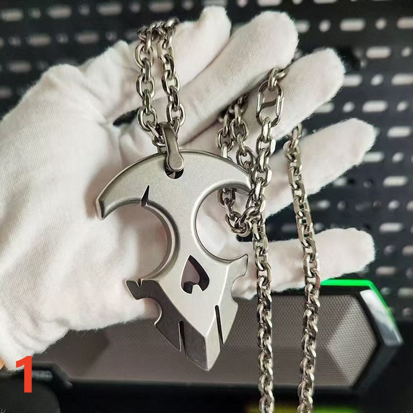 Titanium Material EDC Brass Knuckles with Thickened Titanium Chain