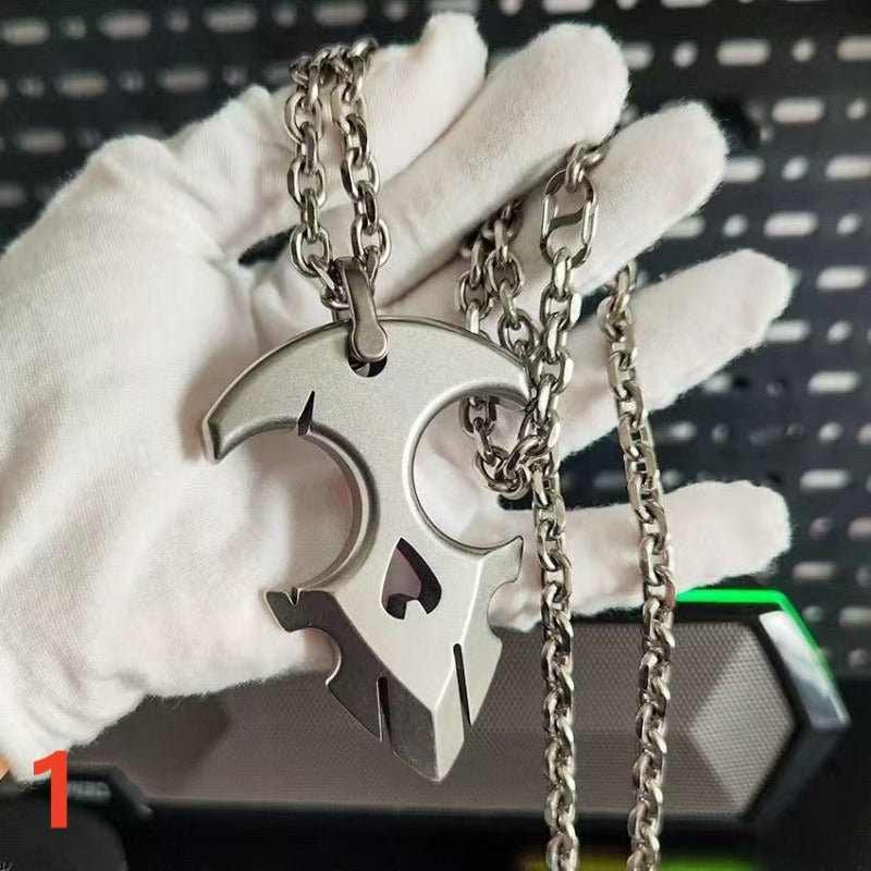 Titanium Material EDC Brass Knuckles with Thickened Titanium Chain