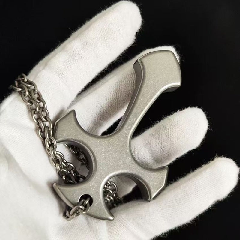 Titanium Material EDC Brass Knuckles with Thickened Titanium Chain