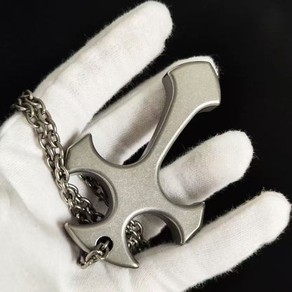 Titanium Material EDC Brass Knuckles with Thickened Titanium Chain